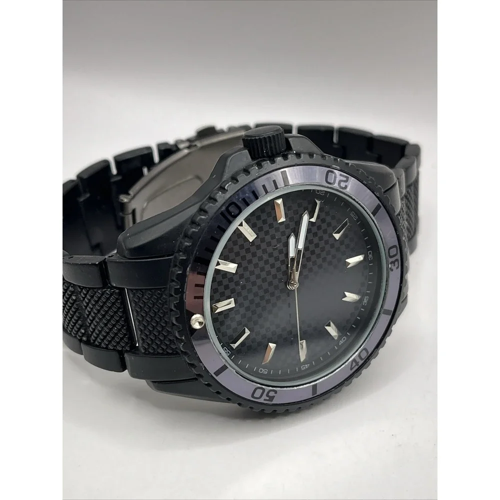 INC International Concepts Men's Quartz Watch Black‎ 46mm Case- New Battery